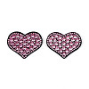 Heart Hotfix Glass Rhinestone with Cloth Patches PATC-T002-02C-1