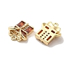 Brass with Glass Rhinestone Charms KK-H455-36G-2