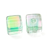 UV Plating Transparent Acrylic European Beads OACR-F004-10E-3
