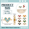 8Pcs 8 Colors Brass Pave Cubic Zirconia Coonector Charms KK-BC0015-60-2