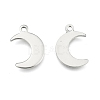 Non-Tarnish Crescent Moon Stainless Steel Charms Pendants X-STAS-Q168-06-1