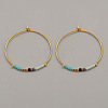 Bohemian Handmade Glass Seed Beads Hoop Earrings AM1646-9-1