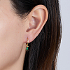 Real 18K Gold Plated 925 Sterling Silver Dangle Hoop Earrings for Women SY2365-4-2