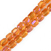Electroplate Transparent Glass Beads Strands EGLA-N002-32-C08-1