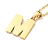 Ion Plating(IP) Initial Letter 304 Stainless Steel Pendant Necklaces NJEW-M199-01G-M-2