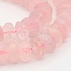 Natural Rose Quartz Faceted Rondelle Bead Strand G-P081-01-1