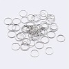 Anti-Tarnish Rhodium Plated 925 Sterling Silver Saw Cut Open Jump Rings STER-F036-02P-0.9x7mm-1