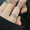 Alloy with Crystal Rhinestone Cuff Open Rings for Women FS-WG2A069-01-4