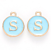 Golden Plated Alloy Enamel Charms ENAM-S118-04S-1