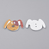 2-Hole Puppy Printed Wooden Buttons WOOD-S037-039-2