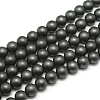 Frosted Non-magnetic Synthetic Hematite Round Bead Strands X-G-J344-4mm-1