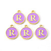 Golden Plated Alloy Enamel Charms X-ENAM-S118-10R-2