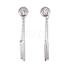 304 Stainless Steel Chain Tassel Earrings EJEW-I248-25-2