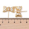 Brass with Clear Cubic Zirconia Stud Earring Findings KK-G491-56G-3