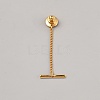 Brass Tie Tack Clutch with Chains KK-WH0083-11G-1