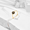 925 Sterling Silver & Clear Cubic Zirconia & Natural Agate Finger Rings FS-WG1BD13-02-2