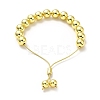 Rack Plating Brass Round Bead Slider Bracelets for Women LS-BJEW-M232-01G-D-2