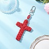 Cross Cotton Threads Pendants Decorations HJEW-TA00398-04-1