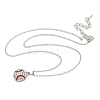 Zinc Alloy Crystal Rhinestone Sport Ball Pendant Cable Chain Necklaces NJEW-U024-01P-02-4