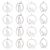 20Pcs 2 Style 201 Stainless Steel Pendants STAS-UN0028-49-1