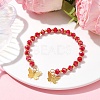 Glass Round Beaded Cuff Bangles BJEW-JB09964-02-2