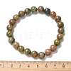 Natural Unakite Bead Stretch Bracelets X-BJEW-K212-B-006-5