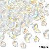 100Pcs 2 Styles Transparent Spray Painted Glass Beads GLAA-YW0005-14C-1