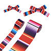 2 Rolls 2 Styles Stripe Pattern Printed Polyester Grosgrain Ribbon OCOR-TA0001-37D-2