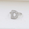 Brass Micro Pave Clear Cubic Zirconia Cuff Rings FS-WG17FF6-04-1