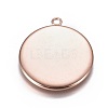 Ion Plating(IP) 304 Stainless Steel Pendant Cabochon Settings X-STAS-G127-13-25mm-RG-2