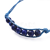 Adjustable Natural Lapis Lazuli(Dyed) Braided Bead Bracelets BJEW-JB04560-02-2