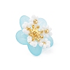 7Pcs Glass Seed Beaded Flower Pendants PALLOY-MZ01128-4