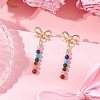 Chakra Bowknot Alloy Dangle Stud Earrings EJEW-JE06378-01-1