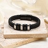 Ion Plating(IP) Braided Leather Cord Bracelets for Men BJEW-Z081-11EB-02-1