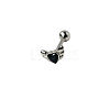 Angel Wing Heart 316L Surgical Stainless Steel Pave Cubic Zirconia Tongue Rings FS-WG901EE-11-1