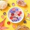 35Pcs Transparent Spray Painted Glass Beads GLAA-YW0001-61-6