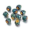 Golden Plated Alloy European Beads MPDL-L029-Q02-G-1