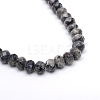Faceted Rondelle Dyed Natural Sesame Jasper/Kiwi Jasper Bead Strands G-R343-6x8-20-2