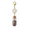 7 Chakra Natural Red Aventurine & Red Jasper & Green Aventurine & Tiger Eye & Synthetic Turquoise & Amethyst & Lapis Lazuli Chips inside Glass Wishing Bottle Pendant Decorations HJEW-JM03099-01-4