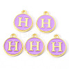 Golden Plated Alloy Enamel Charms X-ENAM-S118-10H-2