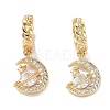 Real 18K Gold Plated Brass Dangle Hoop Earrings EJEW-L269-021G-1