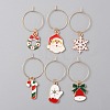 Christmas Zinc Alloy Enamel Wine Glass Charms AJEW-WH0342-70-1