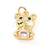 Rack Plating Brass Micro Pave Cubic Zirconia Pendants ZIRC-C035-06G-1
