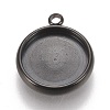 304 Stainless Steel Pendant Cabochon Settings X-STAS-K202-03E-B-1