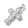 Brass Micro Pave Clear Cubic Zirconia Pendants CU-CBA9883-05A-P-2