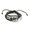 PU Imitation Leather Cord Triple Layer Multi-strand Bracelets BJEW-P329-04AS-2