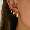 3 Pairs Vintage Smooth Brass Hoop Earring Sets MK3125-2-2