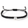 304 Stainless Steel Heart with Letter Bead Braided Bead Bracelets OO6447-53-1