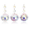 3Pcs Round Glass Suncatchers for Outdoor Garden Hanging Decoration HJEW-TADJ0001-02-2