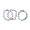 Chips Natural Larimar & Blue Lace Agate & Kunzite Beaded Stretch Bracelets Sets BJEW-JB05332-01-5